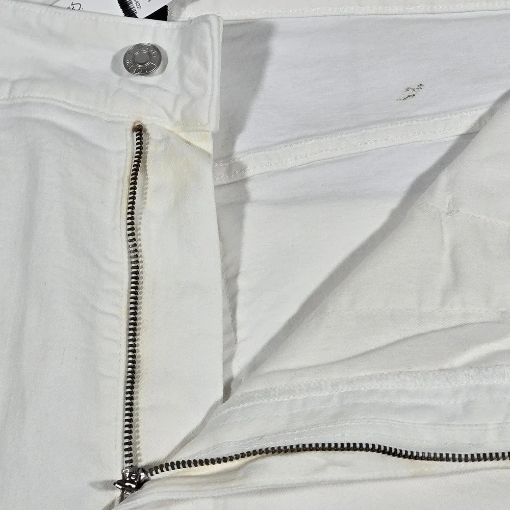 J.Crew Curvy Slim Wide Leg Jeans‎ White Denim High Rise BX828 Size 34 NEW